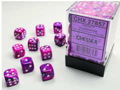 CHESSEX - FESTIVE 36D6 VIOLET/WHITE 12MM